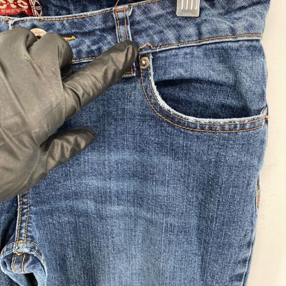 🎁5/$25 Moto Jeans Women 30 Skinny 5 Pocket Blue Denim Full Zip Button Closure - Picture 4 of 16